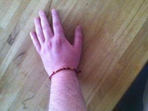 Rakhi bracelet on a hand