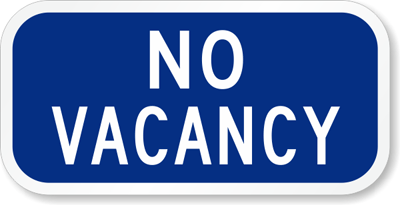 No Vacancy sign